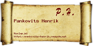 Pankovits Henrik névjegykártya