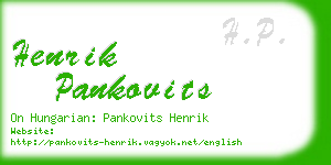 henrik pankovits business card